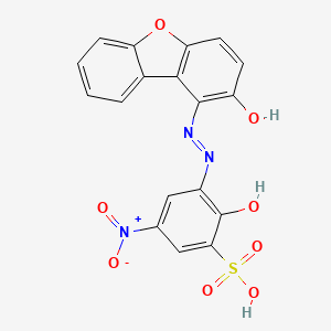 molecular formula C18H11N3O8S B12694520 2-Hydroxy-3-((2-hydroxy-1-dibenzofuryl)azo)-5-nitrobenzenesulphonic acid CAS No. 83784-11-6