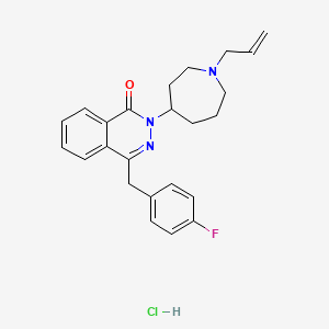 molecular formula C24H27ClFN3O B12694690 1(2H)-Phthalazinone, 4-((4-fluorophenyl)methyl)-2-(hexahydro-1-(2-propenyl)-1H-azepin-4-yl)-,monohydrochloride CAS No. 110406-32-1