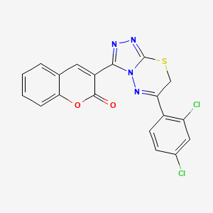 2H-1-Benzopyran-2-one, 3-(6-(2,4-dichlorophenyl)-7H-1,2,4-triazolo(3,4-b)(1,3,4)thiadiazin-3-yl)-