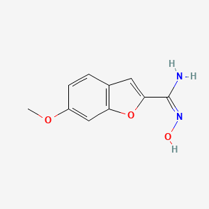 molecular formula C10H10N2O3 B12694738 2-Benzofurancarboximidamide, N-hydroxy-6-methoxy- CAS No. 84748-14-1