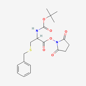 molecular formula C19H24N2O6S B1269480 3-ベンジルスルファニル-2-[(2-メチルプロパン-2-イル)オキシカルボニルアミノ]プロパノエート (2,5-ジオキソピロリジン-1-イル) CAS No. 85097-54-7