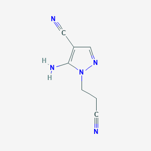 molecular formula C7H7N5 B1269484 5-amino-1-(2-cyanoethyl)-1H-pyrazole-4-carbonitrile CAS No. 54711-30-7