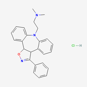 molecular formula C25H26ClN3O B12694845 8H-Dibenzo(b,f)isoxazolo(4,5-d)azepine, 3a,12b-dihydro-8-(2-(dimethylamino)ethyl)-3-phenyl-, hydrochloride CAS No. 90358-77-3