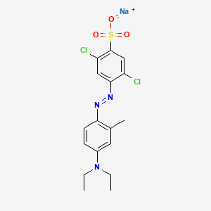 molecular formula C17H18Cl2N3NaO3S B12694866 Sodium 2,5-dichloro-4-((4-(diethylamino)-o-tolyl)azo)benzenesulphonate CAS No. 85188-09-6