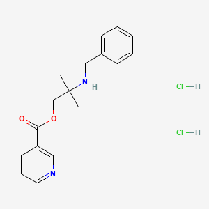 molecular formula C17H22Cl2N2O2 B12694873 3-Pyridinecarboxylic acid, 2-methyl-2-((phenylmethyl)amino)propyl ester, dihydrochloride CAS No. 89054-83-1