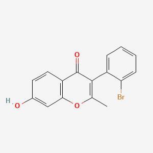 molecular formula C16H11BrO3 B12694896 3-(2-Bromophenyl)-7-hydroxy-2-methyl-4H-chromen-4-one CAS No. 70460-64-9