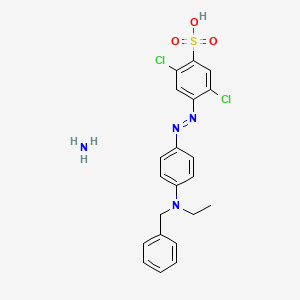 molecular formula C21H22Cl2N4O3S B12694919 Ammonium 4-((4-(benzyl(ethyl)amino)phenyl)azo)-2,5-dichlorobenzenesulphonate CAS No. 83006-65-9