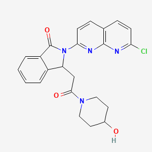 4-Piperidinol, 1-((2-(7-chloro-1,8-naphthyridin-2-yl)-2,3-dihydro-3-oxo-1H-isoindol-1-yl)acetyl)-