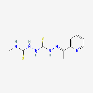 molecular formula C10H14N6S2 B12694948 Carbonothioic dihydrazide, N''-((methylamino)thioxomethyl)-N'''-((1E)-1-(2-pyridinyl)ethylidene)- CAS No. 127142-67-0