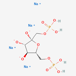 molecular formula C6H11Na4O12P2+ B12694950 beta-D-Fructofuranose, 1,6-bis(dihydrogen phosphate), tetrasodium salt CAS No. 94333-59-2