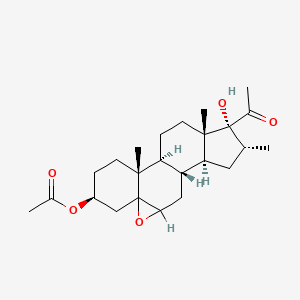 molecular formula C24H36O5 B12694953 5alpha,6alpha-Epoxy-3beta,17-dihydroxy-16alpha-methylpregnan-20-one 3-acetate CAS No. 2857-83-2