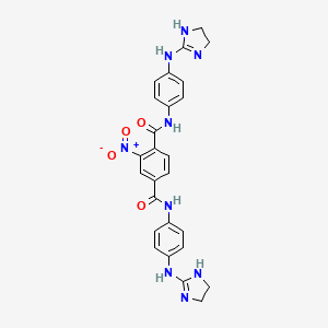 molecular formula C26H25N9O4 B12694965 N(1),N(4)-Bis(4-(4,5-dihydro-1H-imidazol-2-ylamino)phenyl)-2-(hydroxy(oxido)amino)terephthalamide CAS No. 21695-93-2