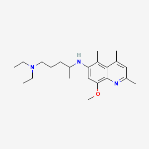 molecular formula C22H35N3O B12694990 1,4-Pentanediamine, N(sup 1),N(sup 1)-diethyl-N(sup 4)-(8-methoxy-2,4,5-trimethyl-6-quinolinyl CAS No. 84264-55-1