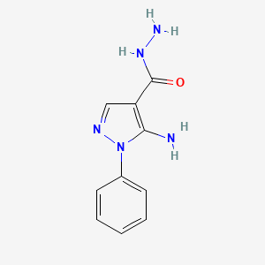 molecular formula C10H11N5O B1269500 5-amino-1-phenyl-1H-pyrazole-4-carbohydrazide CAS No. 58046-54-1