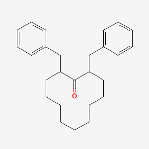 molecular formula C26H34O B12695023 2,12-Dibenzylcyclododecanone CAS No. 49709-14-0