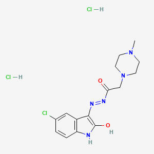 1-Piperazineacetic acid, 4-methyl-, (5-chloro-2-oxo-3-indolinylidene)hydrazide, dihydrochloride, hydrate, (Z)-