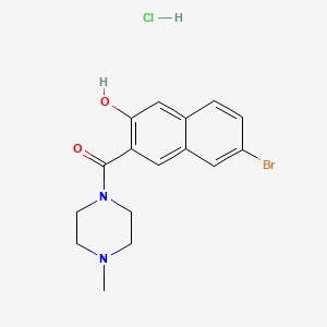 molecular formula C16H17BrN2O2.ClH<br>C16H18BrClN2O2 B12695081 1-((7-Bromo-3-hydroxy-2-naphthyl)carbonyl)-4-methylpiperazinium chloride CAS No. 94333-53-6