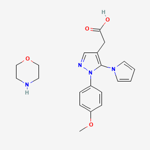 2-[1-(4-Methoxyphenyl)-5-pyrrol-1-ylpyrazol-4-yl]acetic acid;morpholine