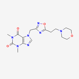 1H-Purine-2,6-dione, 3,7-dihydro-1,3-dimethyl-7-((5-(2-(4-morpholinyl)ethyl)-1,2,4-oxadiazol-3-yl)methyl)-