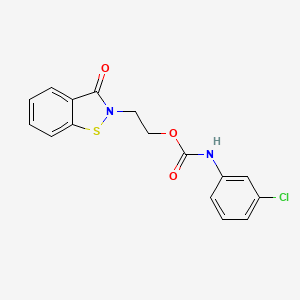 2-(3-oxo-1,2-benzothiazol-2-yl)ethyl N-(3-chlorophenyl)carbamate