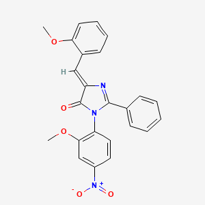 4H-Imidazol-4-one, 3,5-dihydro-3-(2-methoxy-4-nitrophenyl)-5-((2-methoxyphenyl)methylene)-2-phenyl-