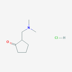 molecular formula C8H16ClNO B1269526 2-[(Dimethylamino)methyl]cyclopentan-1-one hydrochloride CAS No. 42746-87-2
