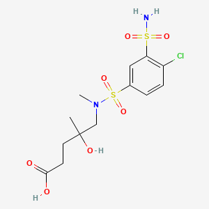 Pentanoic acid, 5-(((3-(aminosulfonyl)-4-chlorophenyl)sulfonyl)methylamino)-4-hydroxy-4-methyl-