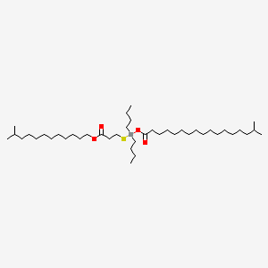 molecular formula C42H84O4SSn B12695267 Isotridecyl 3-((dibutyl((1-oxoisooctadecyl)oxy)stannyl)thio)propionate CAS No. 84803-43-0