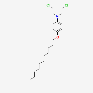 molecular formula C22H37Cl2NO B12695457 Benzenamine, N,N-bis(2-chloroethyl)-4-(dodecyloxy)- CAS No. 82894-39-1