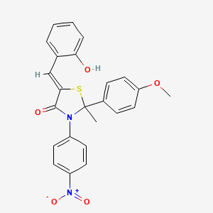 4-Thiazolidinone, 5-((2-hydroxyphenyl)methylene)-2-(4-methoxyphenyl)-2-methyl-3-(4-nitrophenyl)-