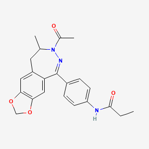 Propanamide, N-(4-(7-acetyl-8,9-dihydro-8-methyl-7H-1,3-dioxolo(4,5-h)(2,3)benzodiazepin-5-yl)phenyl)-