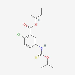 Benzoic acid, 2-chloro-5-(((1-methylethoxy)thioxomethyl)amino)-, 1-methylpropyl ester