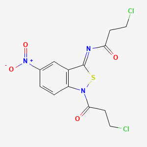 3-Chloro-N-(1-(3-chloro-1-oxopropyl)-5-nitro-2,1-benzisothiazol-3(1H)-ylidene)propanamide