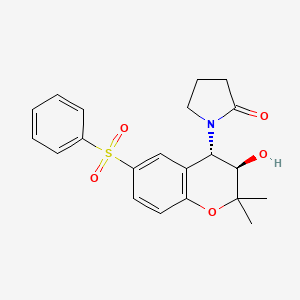 2-Pyrrolidinone, 1-(3,4-dihydro-3-hydroxy-2,2-dimethyl-6-(phenylsulfonyl)-2H-1-benzopyran-4-yl)-, trans-