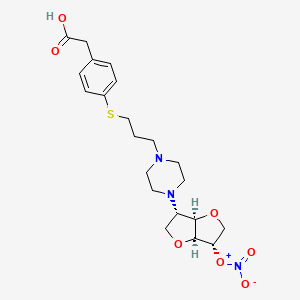 2-[4-[3-[4-[(3S,3aR,6S,6aS)-6-nitrooxy-2,3,3a,5,6,6a-hexahydrofuro[3,2-b]furan-3-yl]piperazin-1-yl]propylsulfanyl]phenyl]acetic acid