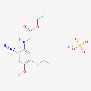 2-((Ethoxycarbonyl)methylamino)-4-(ethylthio)-5-methoxybenzenediazonium hydrogen sulphate