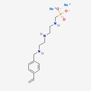 molecular formula C14H22N3Na2O3P B12695705 Disodium (((2-((2-(((4-vinylphenyl)methyl)amino)ethyl)amino)ethyl)amino)methyl)phosphonate CAS No. 85153-30-6