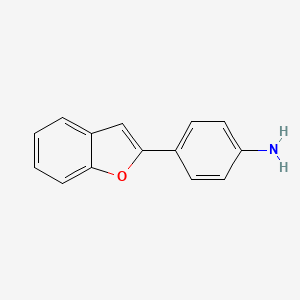 molecular formula C14H11NO B1269576 4-(1-苯并呋喃-2-基)苯胺 CAS No. 782-18-3