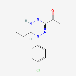 Ethanone, 1-(1-(4-chlorophenyl)-6-ethyl-1,4,5,6-tetrahydro-4-methyl-1,2,4,5-tetrazin-3-yl)-