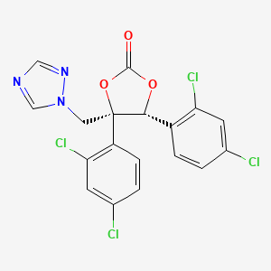 1,3-Dioxolan-2-one, 4,5-bis(2,4-dichlorophenyl)-4-(1H-1,2,4-triazol-1-ylmethyl)-, (4S,5R)-