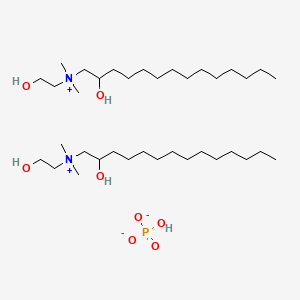 molecular formula C36H81N2O8P B12695915 Bis((2-hydroxyethyl)(2-hydroxytetradecyl)dimethylammonium) hydrogen phosphate CAS No. 85006-11-7