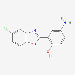 molecular formula C13H9ClN2O2 B1269592 4-Amino-2-(5-chloro-1,3-benzoxazol-2-yl)phenol CAS No. 293737-93-6