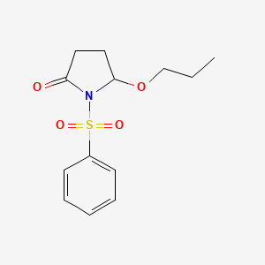 molecular formula C13H17NO4S B12695943 1-(Phenylsulfonyl)-5-propoxy-2-pyrrolidinone CAS No. 111711-50-3