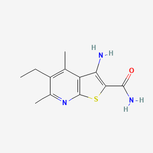 molecular formula C12H15N3OS B1269626 3-Amino-5-ethyl-4,6-dimethylthieno[2,3-b]pyridine-2-carboxamide CAS No. 312915-90-5