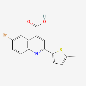 molecular formula C15H10BrNO2S B1269634 6-Bromo-2-(5-methylthiophen-2-yl)quinoline-4-carboxylic acid CAS No. 350998-05-9