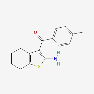 molecular formula C16H17NOS B1269641 (2-Amino-4,5,6,7-tetrahydro-1-benzothien-3-yl)(4-methylphenyl)methanone CAS No. 247206-89-9