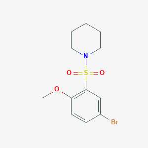 molecular formula C12H16BrNO3S B1269650 1-((5-Bromo-2-methoxyphenyl)sulfonyl)piperidine CAS No. 295360-83-7