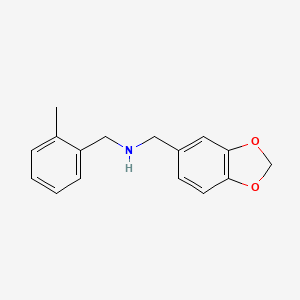 molecular formula C16H17NO2 B1269667 (1,3-Benzodioxol-5-ylmethyl)(2-methylbenzyl)amine CAS No. 418779-97-2