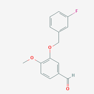 molecular formula C15H13FO3 B1269673 3-[(3-氟苄基)氧基]-4-甲氧基苯甲醛 CAS No. 346459-53-8