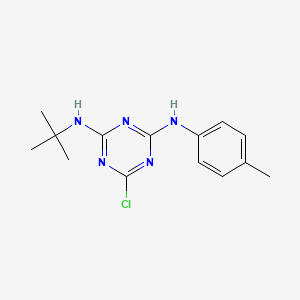 molecular formula C14H18ClN5 B1269677 N2-(tert-Butyl)-6-chloro-N4-(p-tolyl)-1,3,5-triazine-2,4-diamine CAS No. 299929-72-9